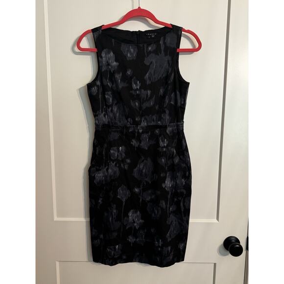 Theory Dresses & Skirts - Theory Dress Sheath Black Grey Sleeveless Sz 4 Side Pockets Wedding Work Goth